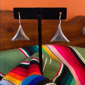 Triangle Mex  Sterling Silver Drop Earrings